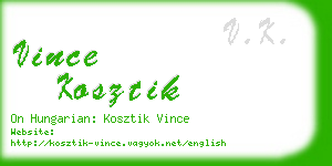 vince kosztik business card